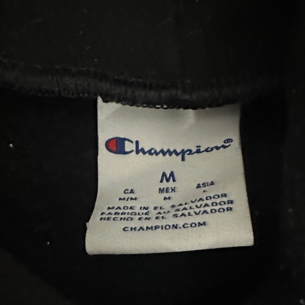 Champion Black Hoodie with Purple NYU Design - Picture 2 of 3
